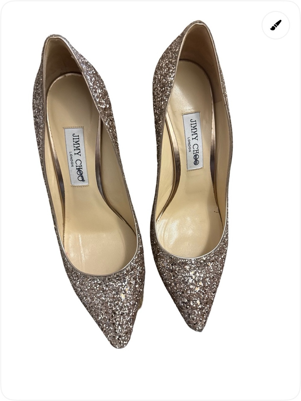 Jimmy Choo Glitter Pointed Toe Pumps - Rose